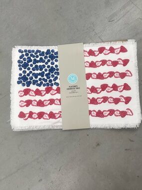 Martha Stewart set of (4) flag blueberries strawberries placemat set -Brand new!